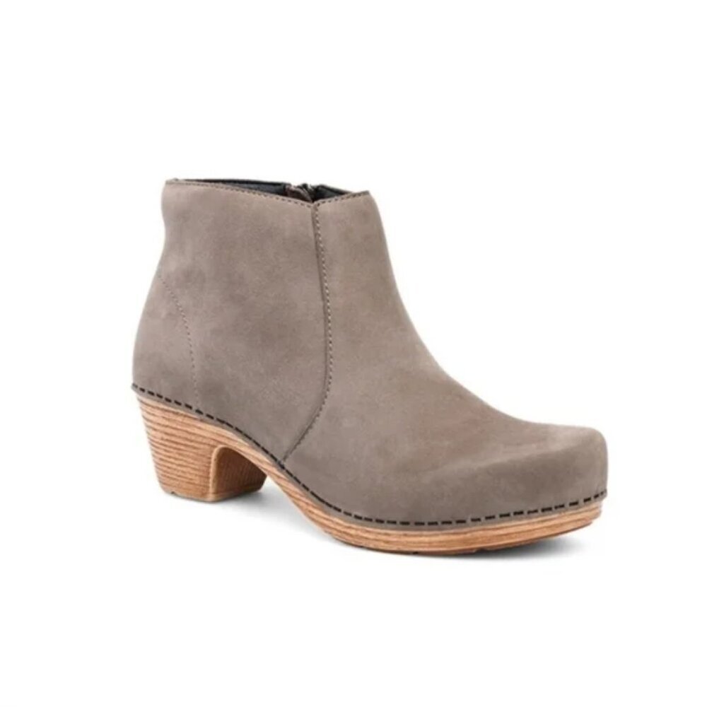 Dansko Maria Boot Clog Scandi Girl Milled Nubuck Leather Ankle‎ Slate Grey